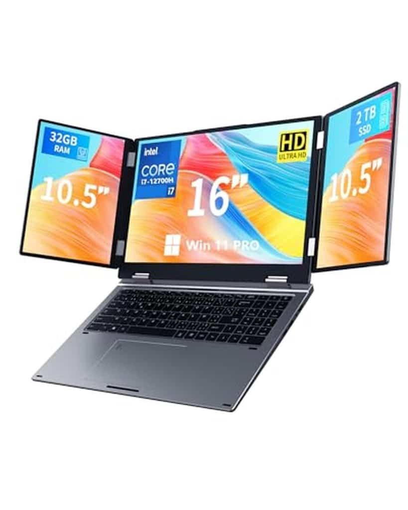 Test : kooforway PC portable 3 écrans i7, 16" + 2x10, 5" 32 Go RAM 2 to SSD