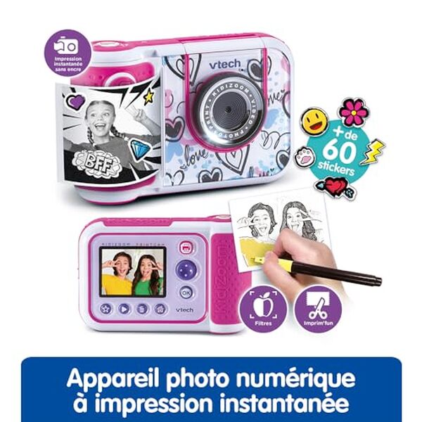 Découvrez notre avis sur le vTech KidiZoom Print Cam, l'appareil photo instantané rose conçu pour les enfants. Design attrayant, fonctionnalités ludiques : offrez à vos petits des souvenirs inoubliables  !