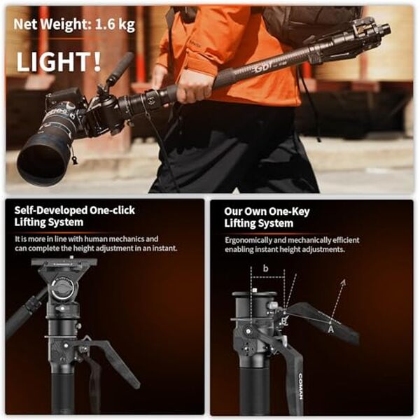 Découvrez le test du monopode en fibre de carbone Coman M1ProV5 : évaluez sa performance et sa légèreté pour vos aventures photographiques