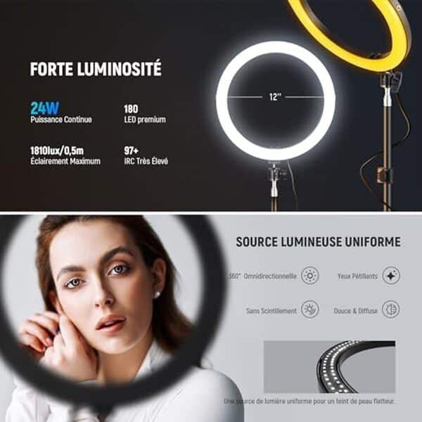 Découvrez notre analyse détaillée de la neewer ring light 12'' RH12B et ses avantages pour améliorer votre qualité de streaming avec une lumière professionnelle