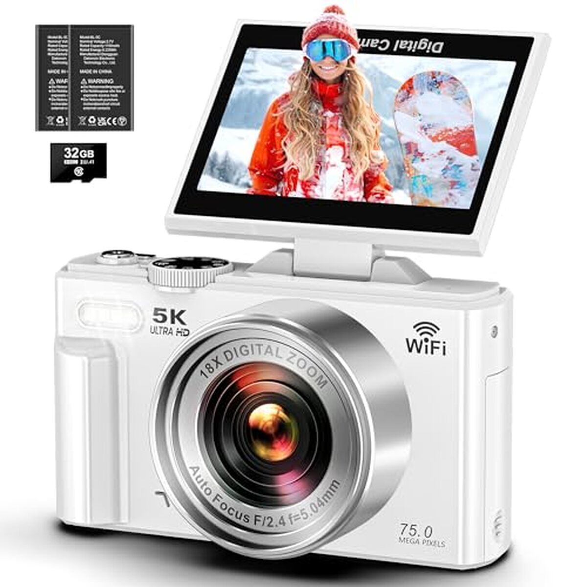 Test de l'appareil photo numérique 5K WiFi 75 MP