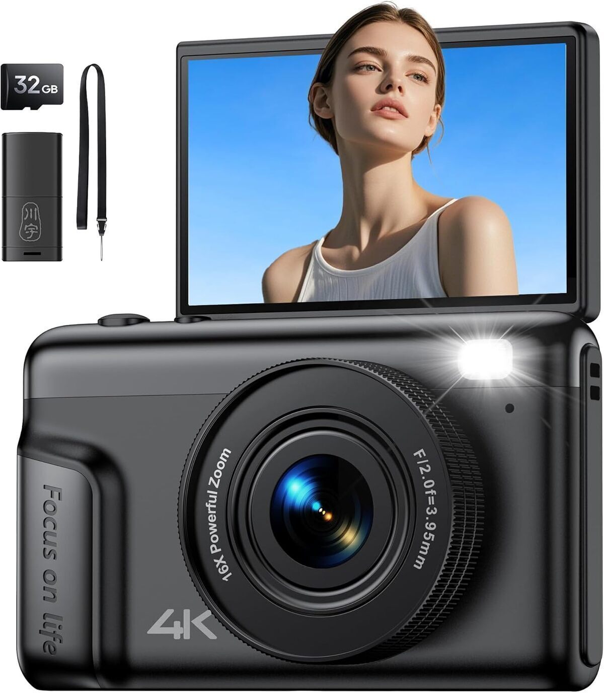 Test : appareil photo numérique 4K Digital 64MP avec écran abattable et zoom 16x