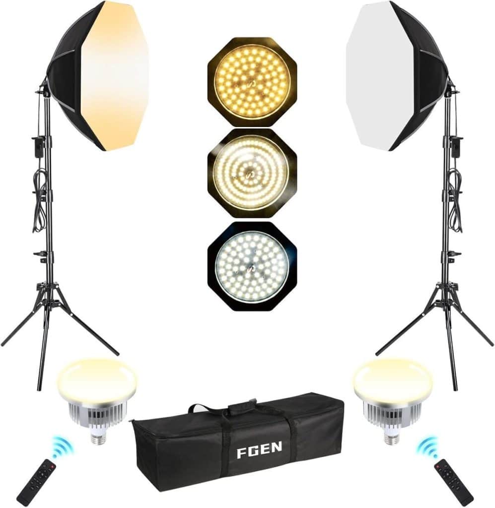 Test de la softbox octogonale 60 W avec support pliable pour studio