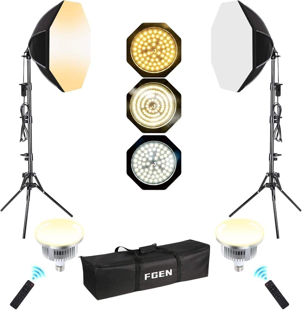Test de la softbox octogonale 60 W avec support pliable pour studio