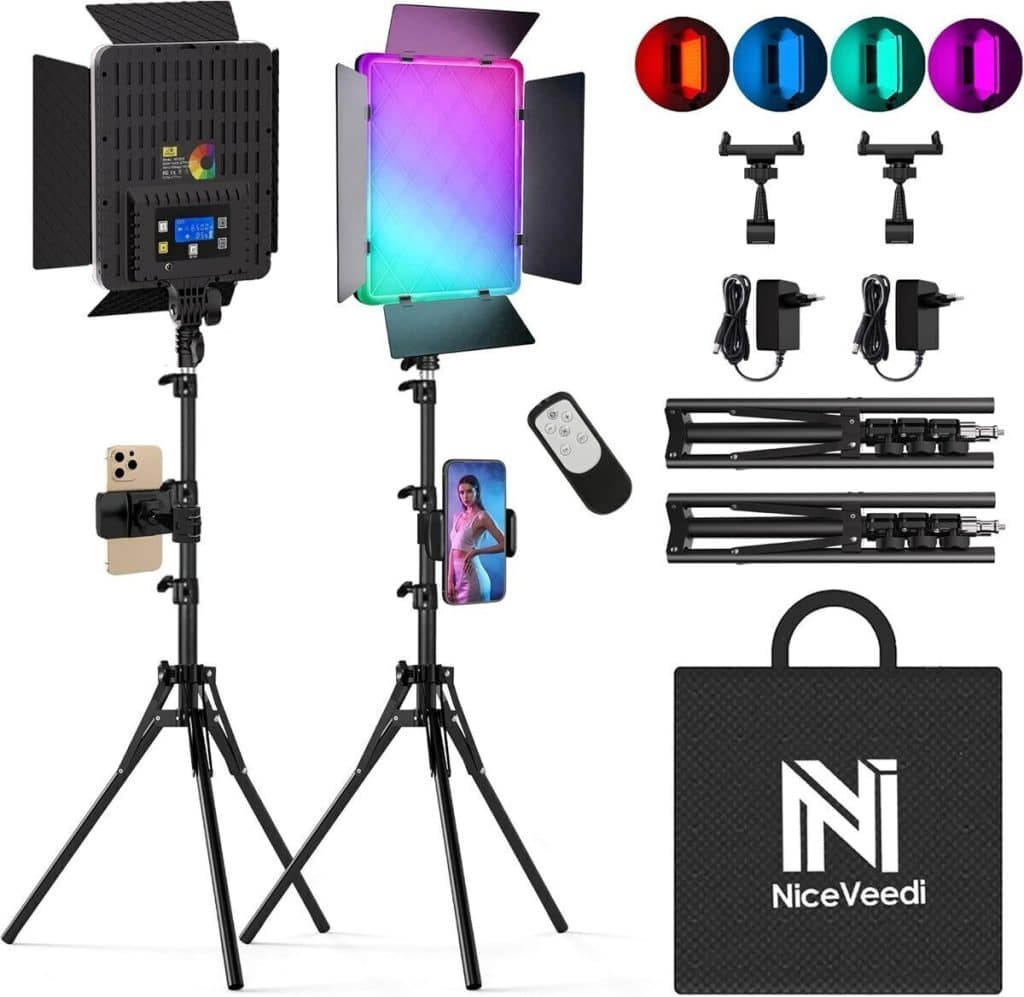 Test des lampes vidéo led niceveedi lumière photo rgb 15 pouces