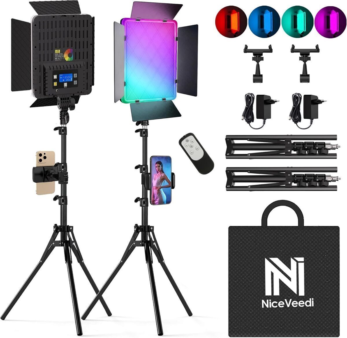 Test des lampes vidéo led niceveedi lumière photo rgb 15 pouces