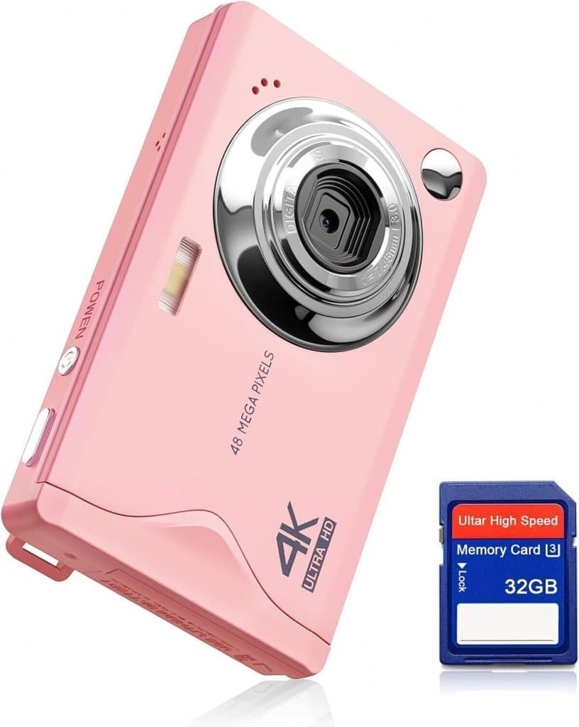 Test de l'appareil photo numérique CCN 48MP 1080P FHD rose