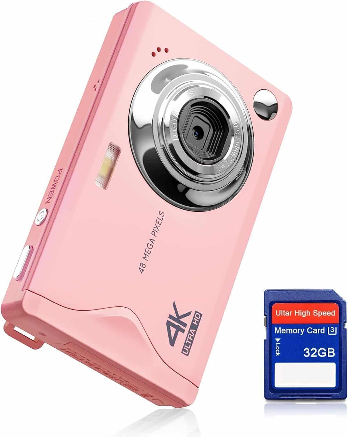 Test de l'appareil photo numérique CCN 48MP 1080P FHD rose