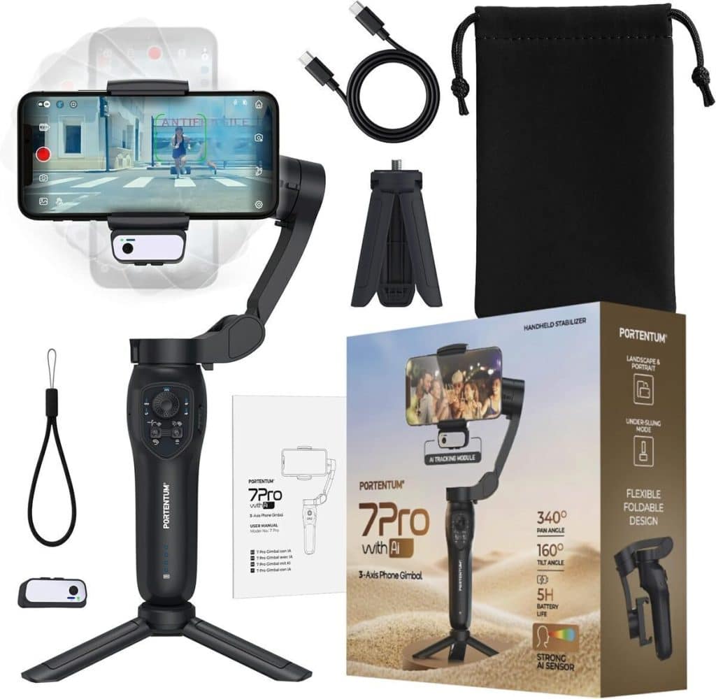 Test du stabilisateur Portentum : module IA et 3 axes pliables