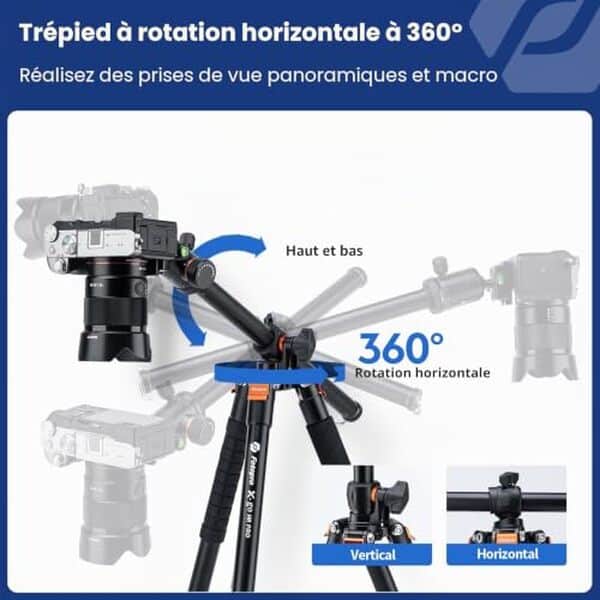 Découvrez notre test du trépied horizontal Fotopro 184 cm avec colonne centrale multi-angle : caractéristiques, avantages et performances en détail.