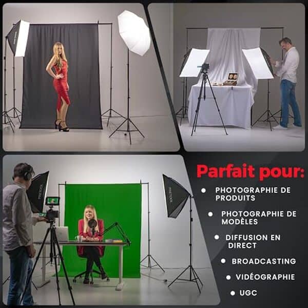 Découvrez notre test détaillé du kit studio photo PIXETOOL : 2 softbox LED 4800 lumens pour des photos professionnelles. Performances, qualité et prix analysés.