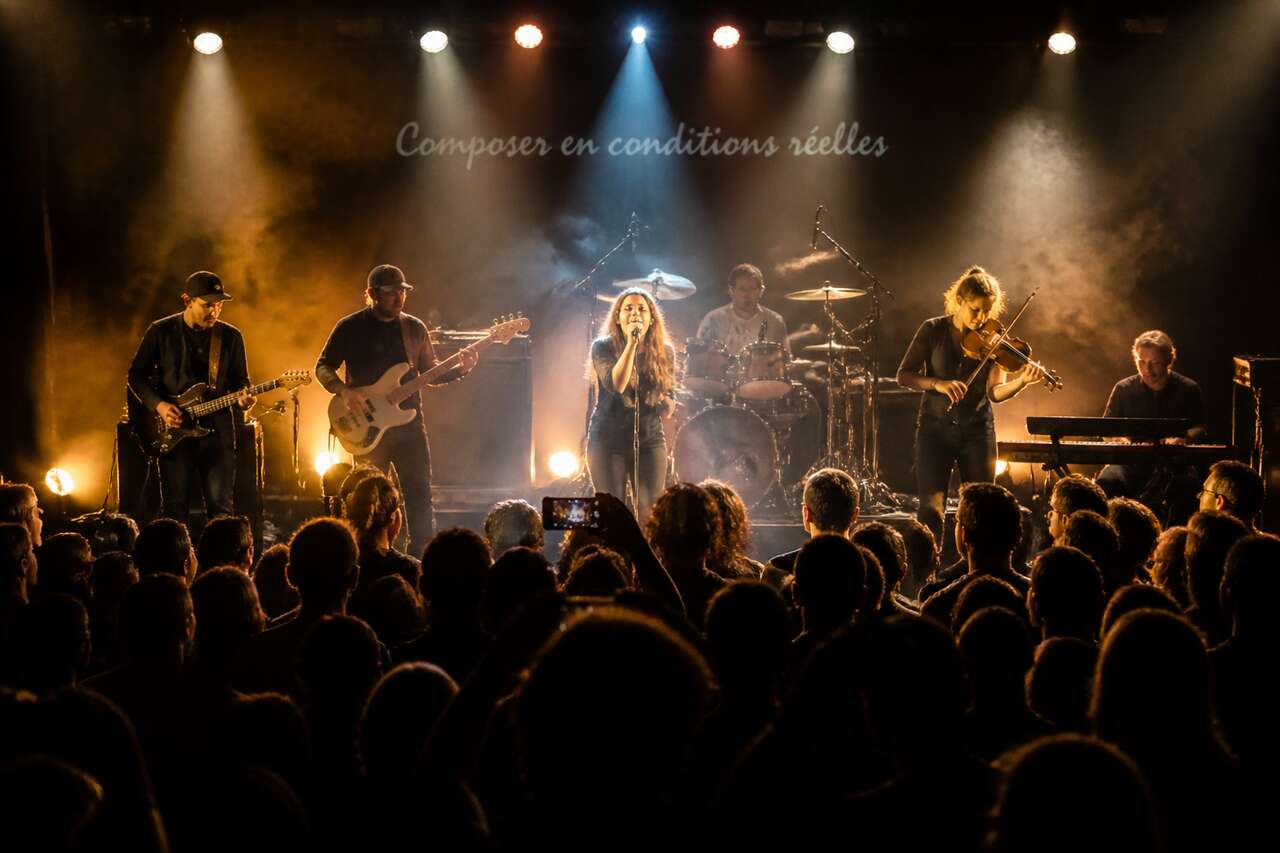 Composer en conditions réelles: scène, lumières et public Composer en conditions réelles: scène, lumières et public