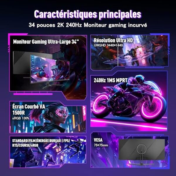 Découvrez notre test détaillé de l'écran gamer incurvé Amzfast 34 pouces : immersion maximale, performances élevées et qualité d'image exceptionnelle pour les gamers exigeants.