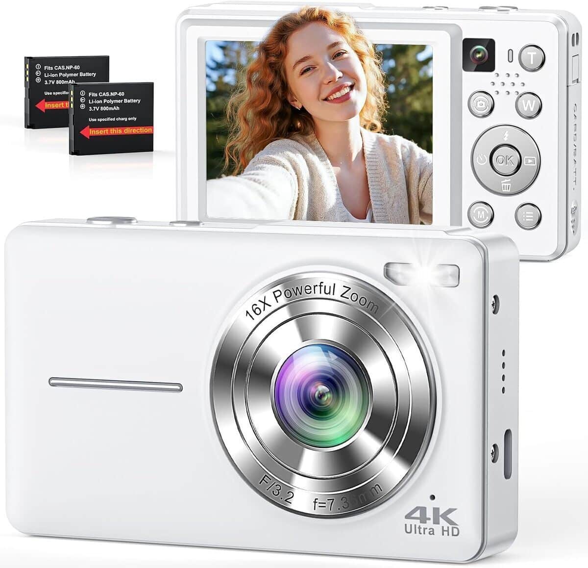 Test : appareil photo numérique 4K 64MP rose avec double caméra et zoom 16X