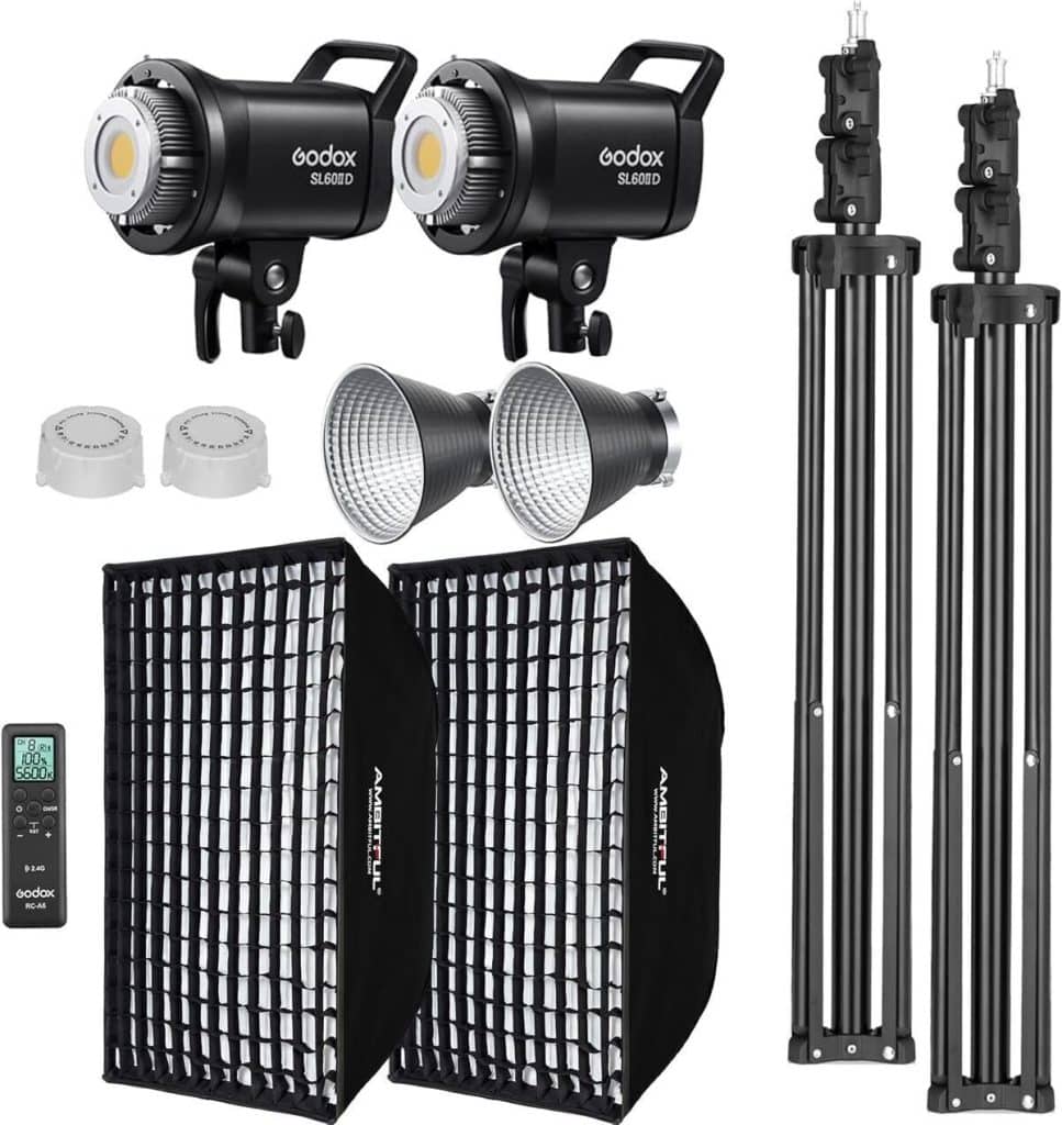 Test du kit d'éclairage vidéo Godox SL60II-D : performance continue en studio
