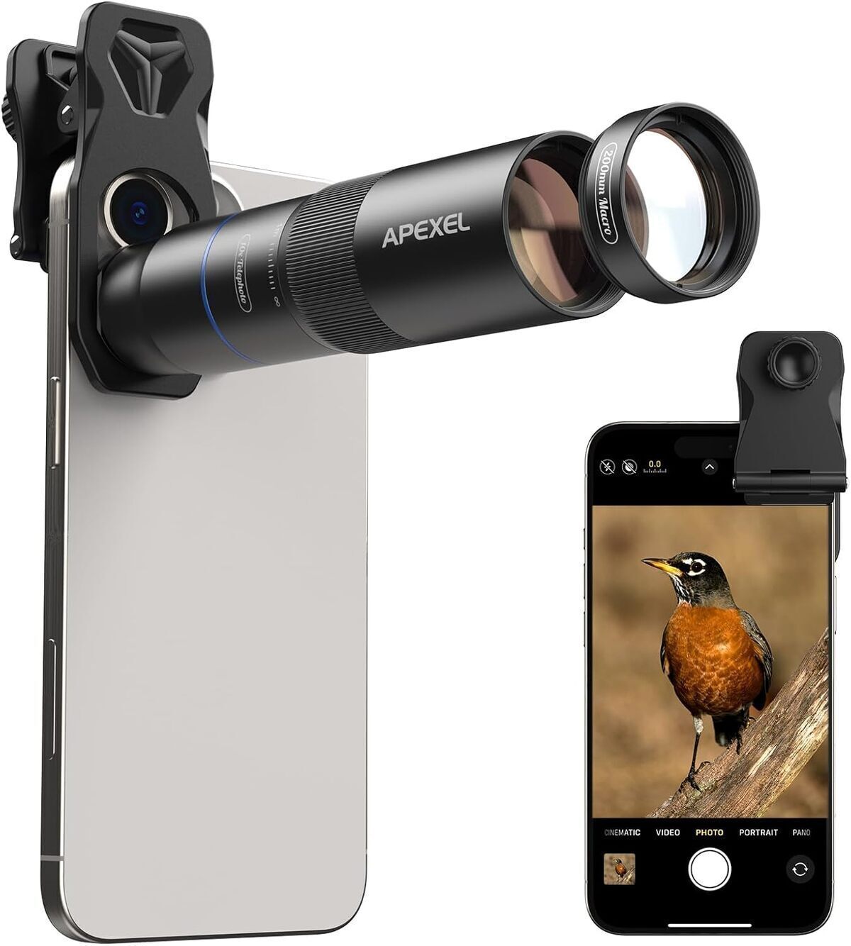 Test : objectif téléobjectif Apexel 10x et macro 200 mm pour smartphones