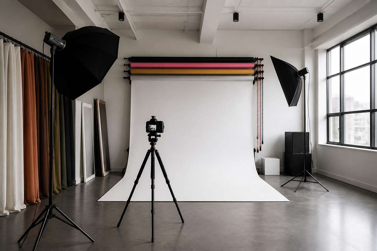 Fonds studio : papier, tissu, toile, pliable, chromakey, avantages et limites