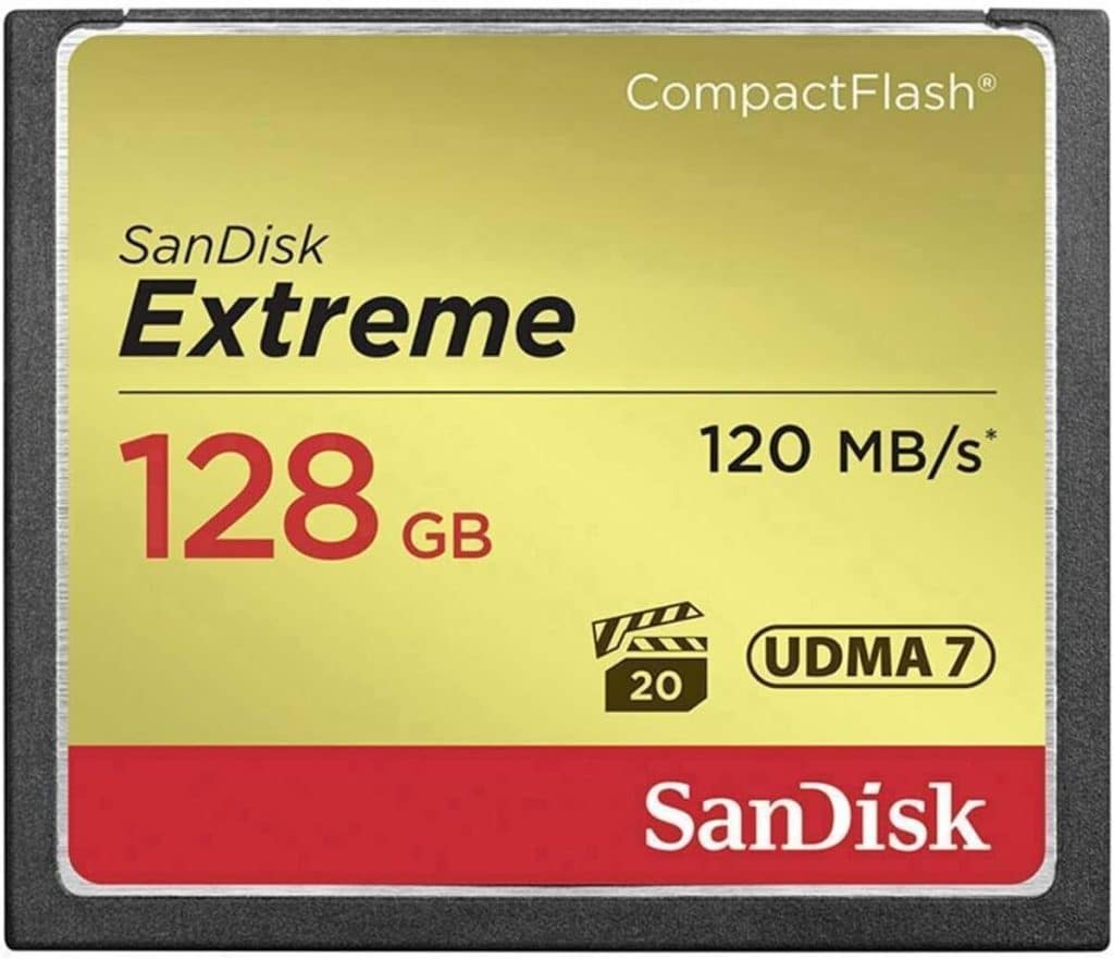 Test de la carte compactflash sandisk extreme 128 gb udma7