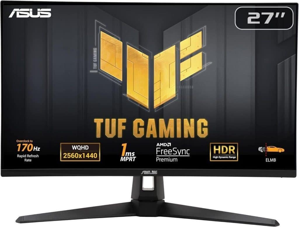 Test du moniteur ASUS TUF VG27AQA1A : 27" WQHD, 170Hz, 1ms