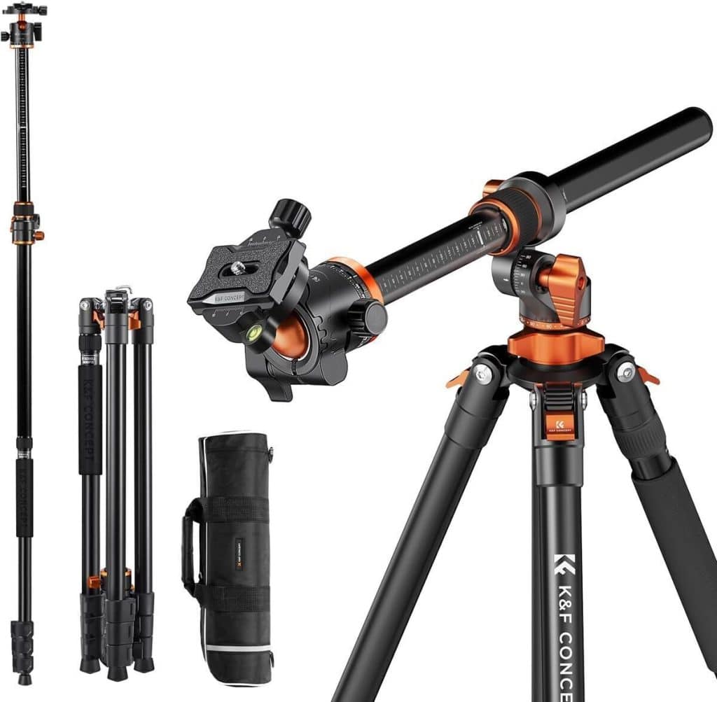 Test du trépied K&F Concept 230 cm avec bras d'extension pour Canon DSLR