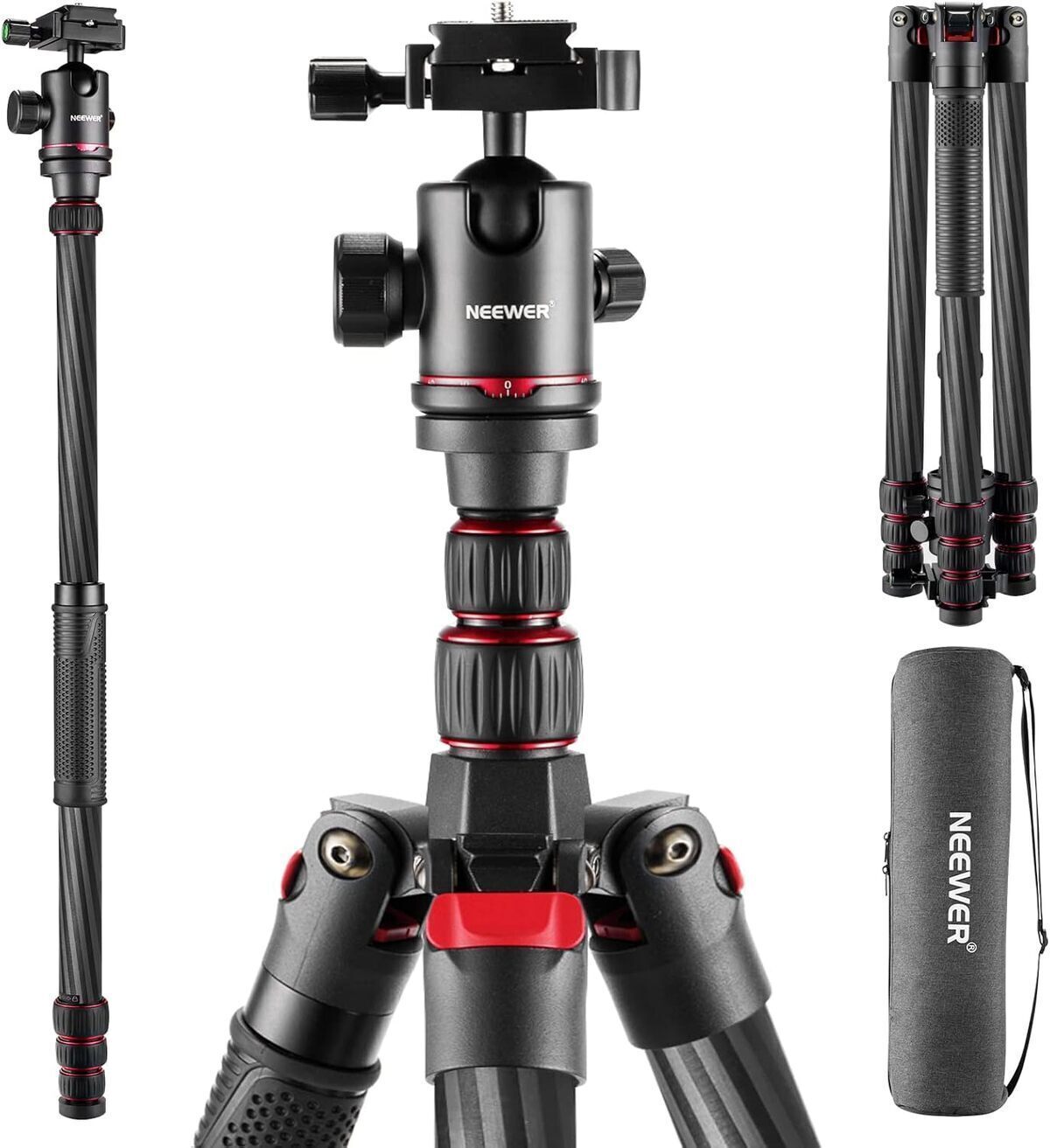Test : trépied Neewer 205 cm en fibre de carbone pour photographie