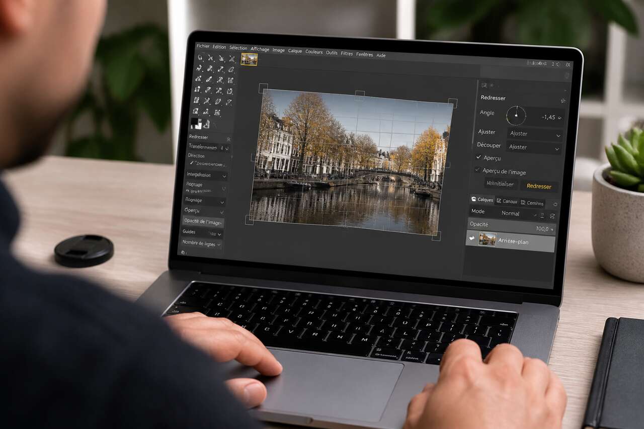 Comment redresser une photo avec GIMP