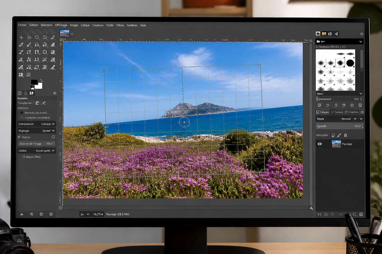 Redresser un horizon pench&eacute; avec l&rsquo;outil rotation, sans perdre en qualit&eacute;