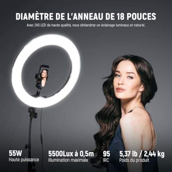 Découvrez notre test détaillé de la lampe Neewer ring light 18 pouces 55W : performances, qualité et utilité pour vos vidéos et selfies.
