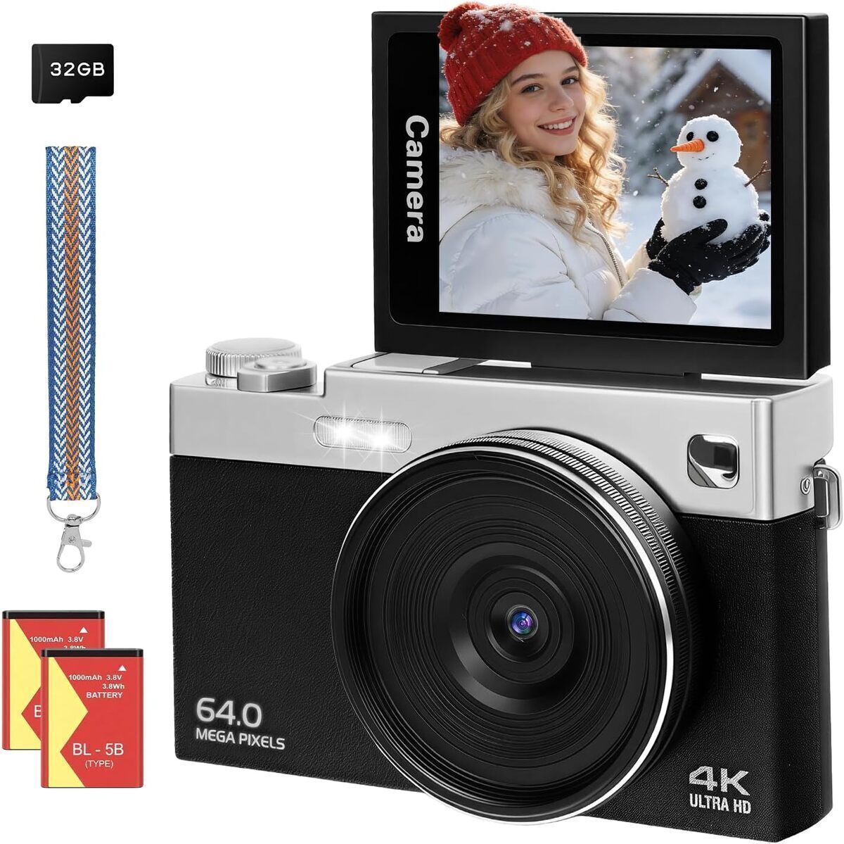 Test : appareil photo numérique 4K 64 MP, 16X zoom et écran pliable 180°