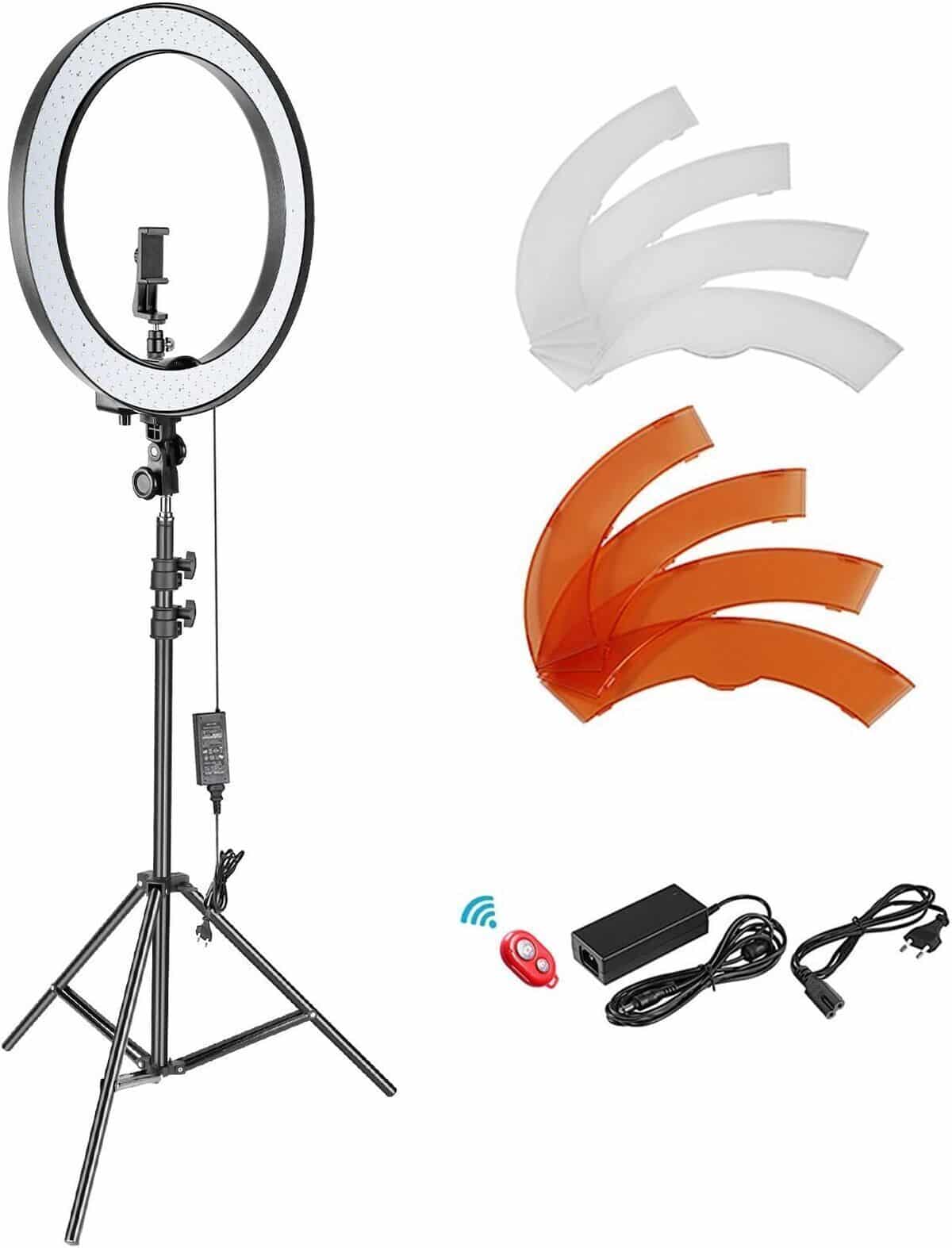Test de la ring light led Neewer RL-18 pour studio photo et vidéo