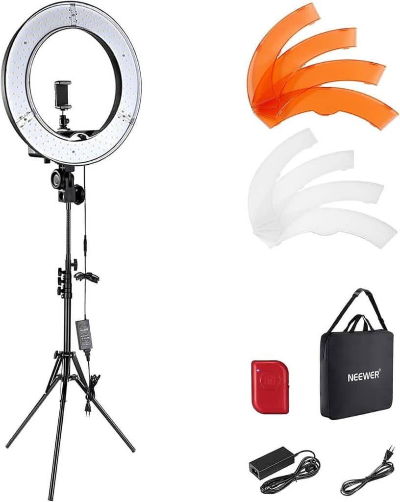 Test : lampe Neewer ring light 18 pouces 55W pour vidéos et selfies