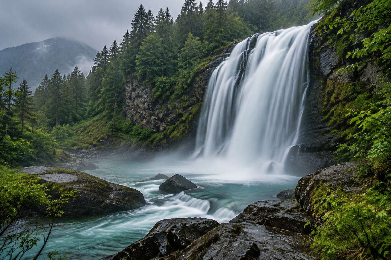 Cas pratique: photographier une cascade par temps de pluie