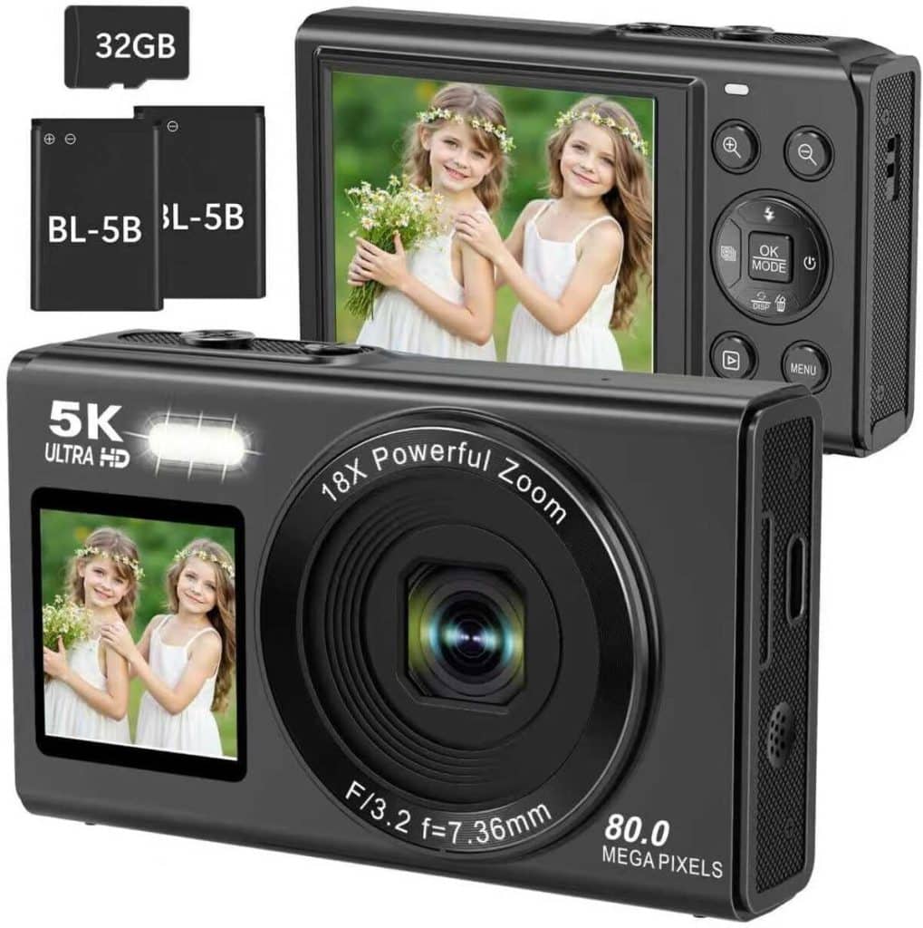 Test : appareil photo compact 5K 80 MP avec double écran et zoom 18x