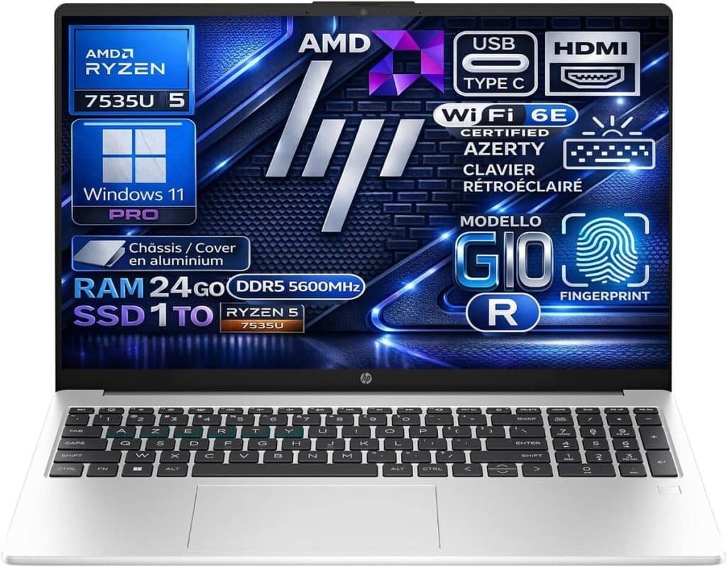 Test du HP 255R G10 : performance amd ryzen 5, design en aluminium