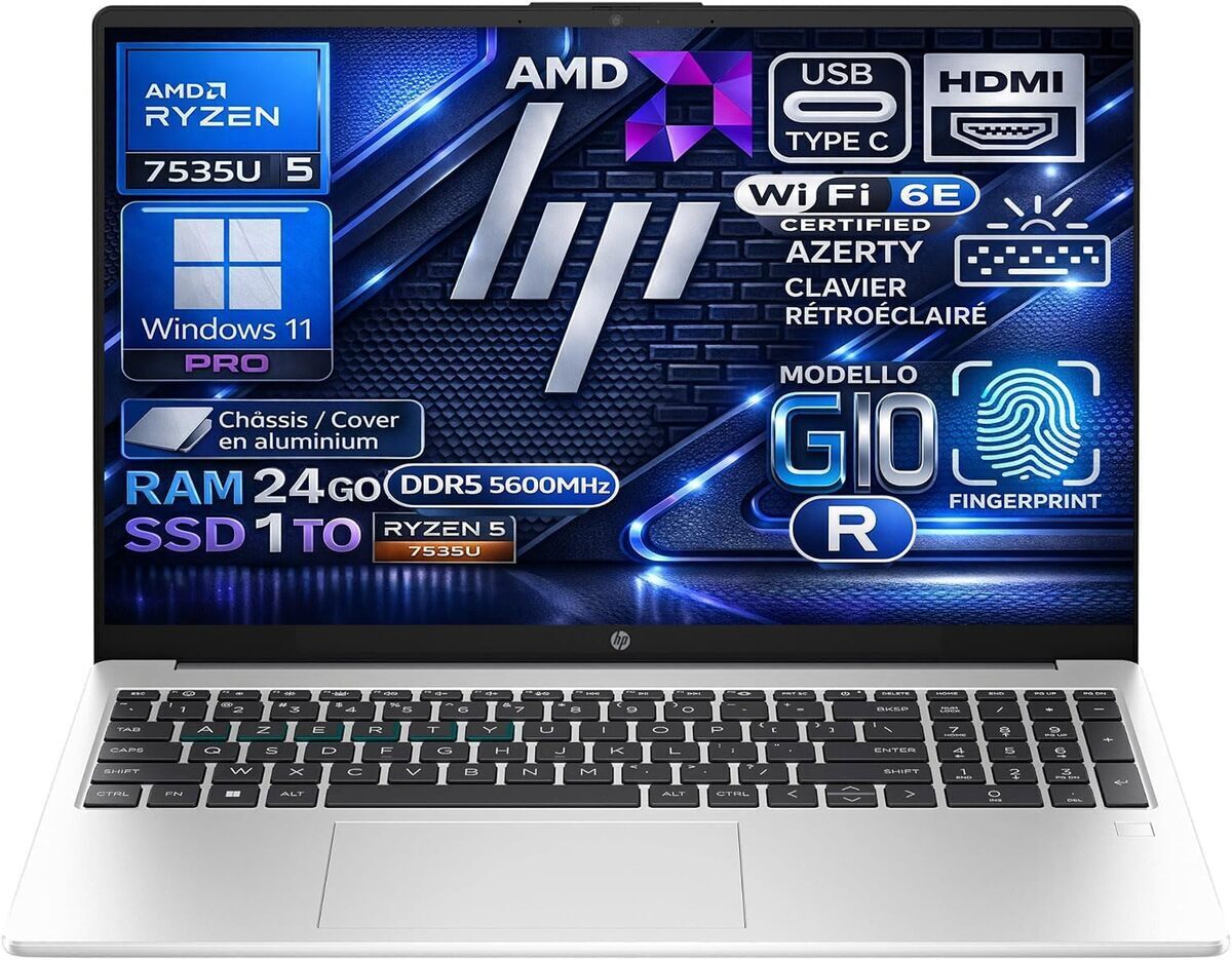 Test du HP 255R G10 : performance amd ryzen 5, design en aluminium